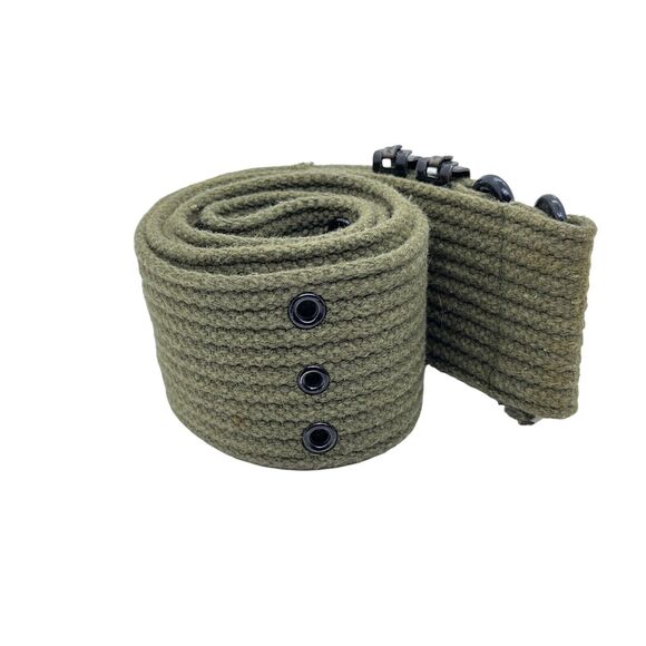 Pistol Belt Olive Size 42 Made in Japan Vintage Army Strapping Woven Military - Picture 11 of 16